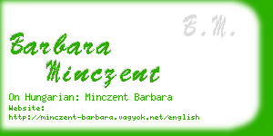 barbara minczent business card